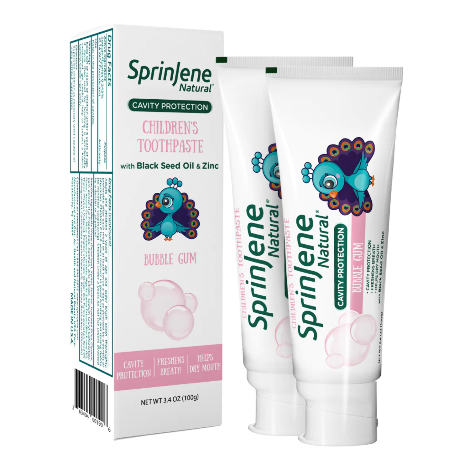 Children's Bubble Gum Toothpaste With Cavity Protection by SprinJene