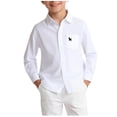 thumbnail image 1 of Auroural Girls Shirts Size 14-16 Boys Button up Shirts Long Sleeve with Front Pocket Spring and Summer Solid Color Shirts Childrens Shirt Kids Shirts White 15-16 Years, 1 of 7