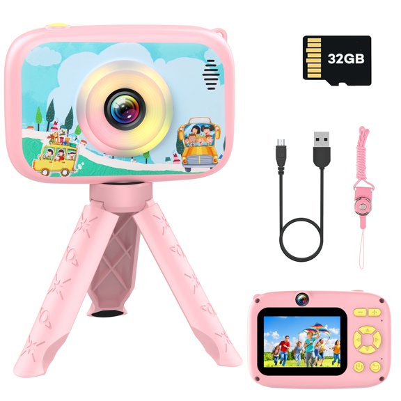 Children's Camera Toy: 40MP High-Definition Digital Selfie Camera for Kids, Includes 32GB SD CardPerfect Gift for Boys and Girls Aged 312pink one