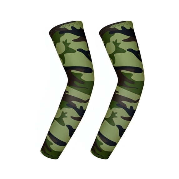 Children's Camouflage Cooling Arm Sleeves Kids UV Protection Sunscreen Quick Dry Straight Arm Guards for Outdoor Sports Cycling Running Fishing Everyday Casual Activewear Accessory