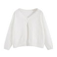 thumbnail image 1 of Children's Cardigan Sweaters Warm Soft Solid Color Long Sleeved Jackets Knitting Cotton Casual Lightweight Comfortable Sweater White 4 Years, 1 of 4