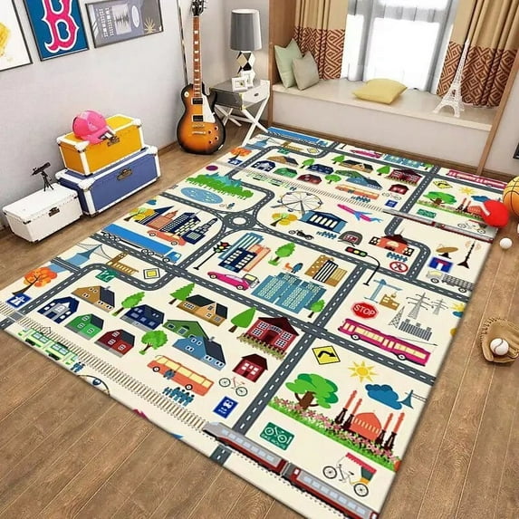 Children's Cartoon Carpet Living Room Carpets for Bedroom Traffic Play Floor Mats Children's Room Decoration Area Rugs Non-slip