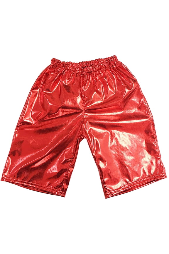 Children's Casual Pant - Boys Athletic Pants Activewear Dance Bottoms Metallic Shiny Performance Trousers for Young Males Comfortable Stretch Fit Youth Kids Sports Pants,Red,3-4 Years