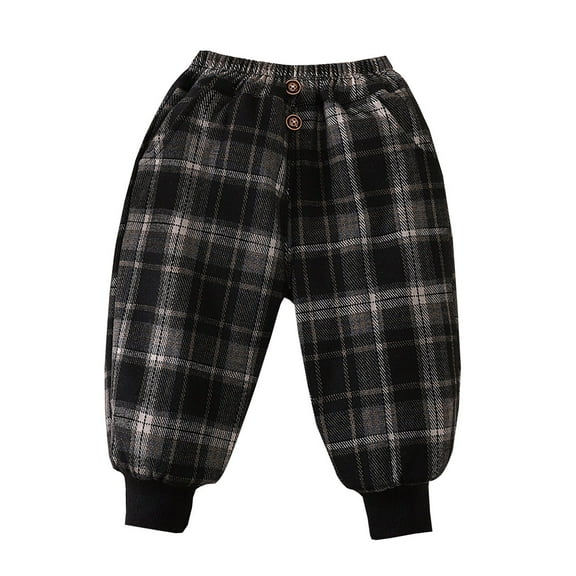 Children's Casual Pant - Toddler Boys Girls Winter Warm Plaid Long Sweatpants Comfortable Soft Trousers Kids Sports Pants,Grey,6-12 Months