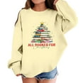thumbnail image 1 of Children's Casual Pullover Sweatshirt with Christmas Tree Book Stack Print Long Sleeve Crewneck Loose Fit Top for Winter Holiday, 1 of 4