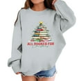 thumbnail image 1 of Children's Casual Pullover Sweatshirt with Christmas Tree Book Stack Print Long Sleeve Crewneck Loose Fit Top for Winter Holiday, 1 of 4