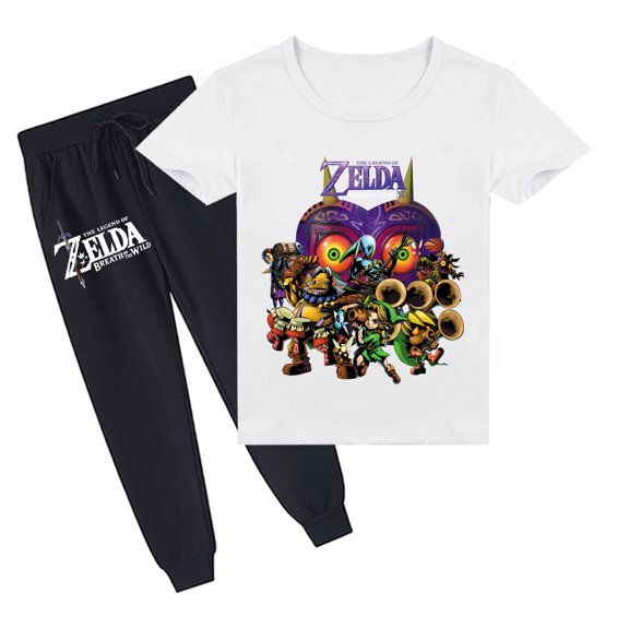 Children's Casual Sporty Wear: The Legend of Zelda Cotton Short Sleeve T-shirt and Long Pants Outfits
