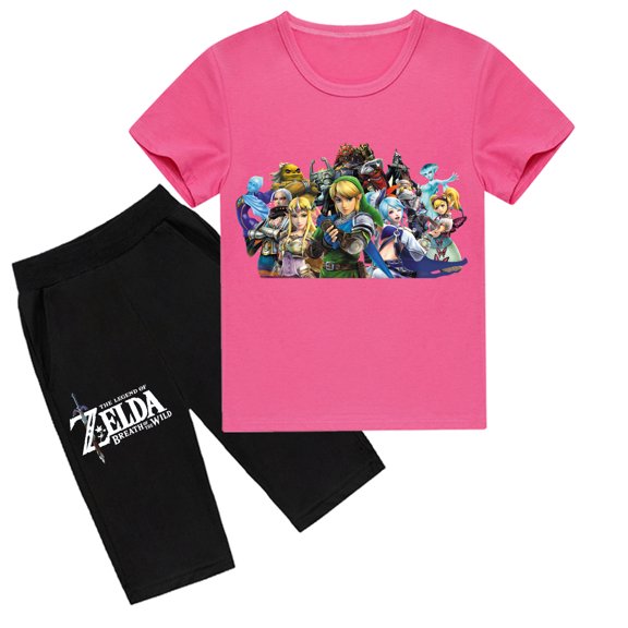 Children's Casual Summer Outfit: The Legend of Zelda Cotton Short Sleeve T-shirt and Short Pants, Easy to Wear