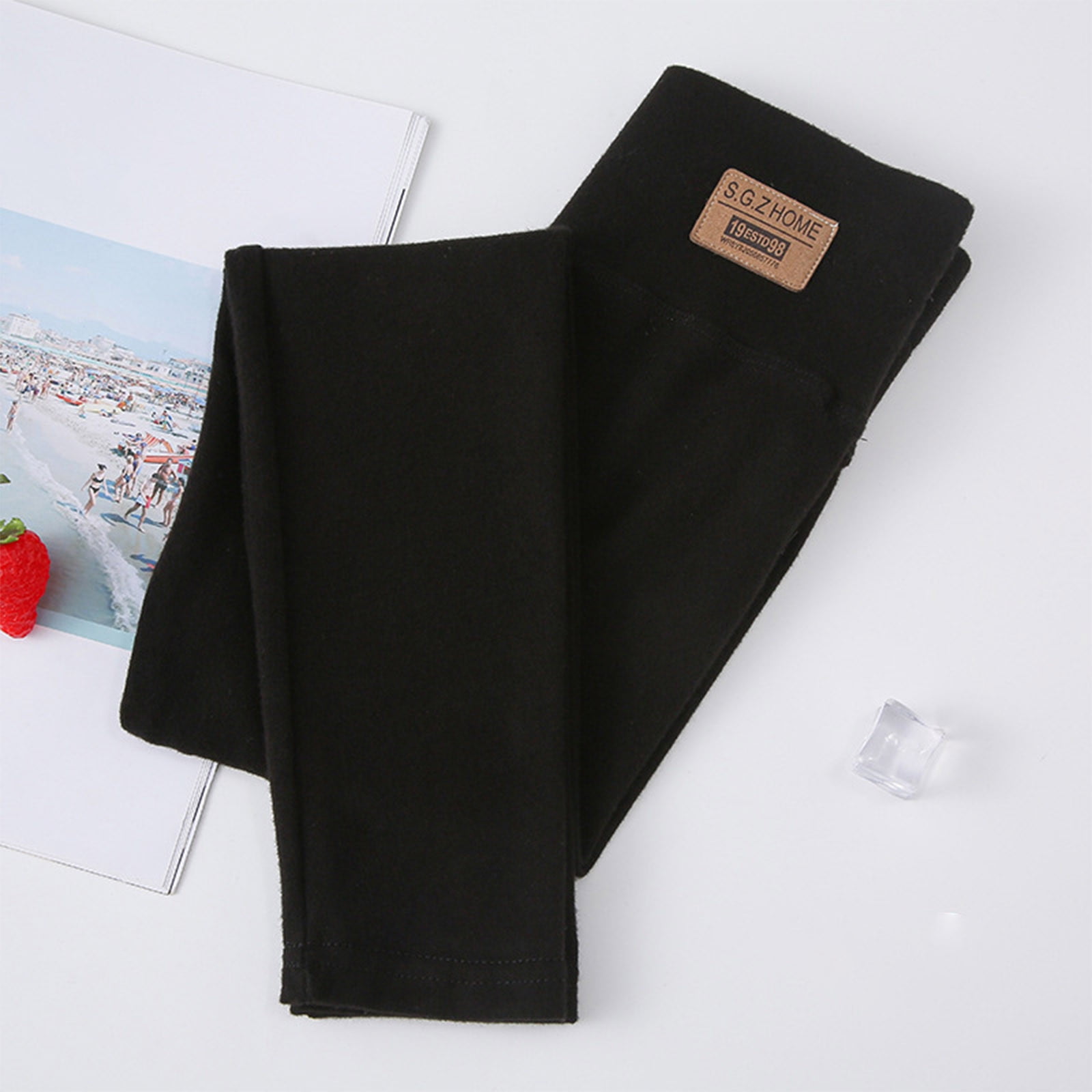 Children Solid Color Fleece Thickened Pants