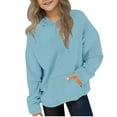 thumbnail image 1 of Children's Classic Hoodies Warm Soft Long Sleeved Hooded Sweatshirts Comfortable Daily Sports Sweatshirt with Pocket Light Blue 9 Years, 1 of 8