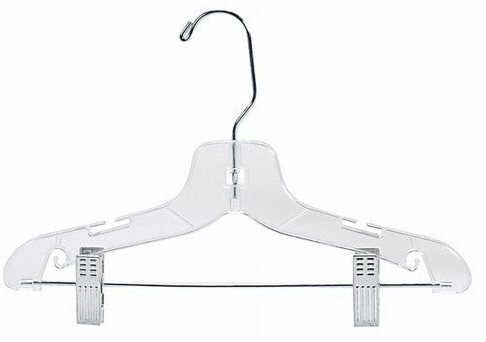 Children's Clear Plastic Suit Hanger w/Clips - 12"Plastic