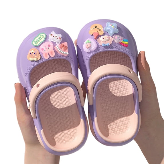 Children's Clogs Boys and Girls Cute Cartoon Garden Clogs on Water Shoes One-Foot Clogs Slide Slippers Beach Pool Shoes Sandals (Toddler/Little Kids/Big Kids)