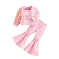 thumbnail image 1 of Children's Clothing Sets Butterfly Mesh Sleeves Suit Jacket + Pants 2pcs Sets Kids Boutique Clothes Girls Outfit Sets Clothes, 1 of 3
