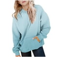 thumbnail image 1 of Children's Color Block Hoodie Sweatshirts Kids Winter Print Casual Sports Pullover Tops Girls Boys Long Sleeve Hooded Sweatshirt, 1 of 4