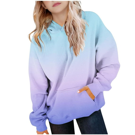 Children's Color Block Hoodie Sweatshirts Kids Winter Print Casual Sports Pullover Tops Girls Boys Long Sleeve Hooded Sweatshirt