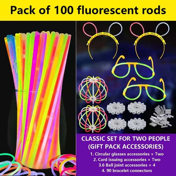 Glow Sticks Party Pack,50 Colorful Light Sticks With Connectors,Glow In The Dark Party Supplies,Floating Pool Toys,Rave Concert Wedding Decorations,Non-Toxic Kids Safe Glow Sticks For Celebrations