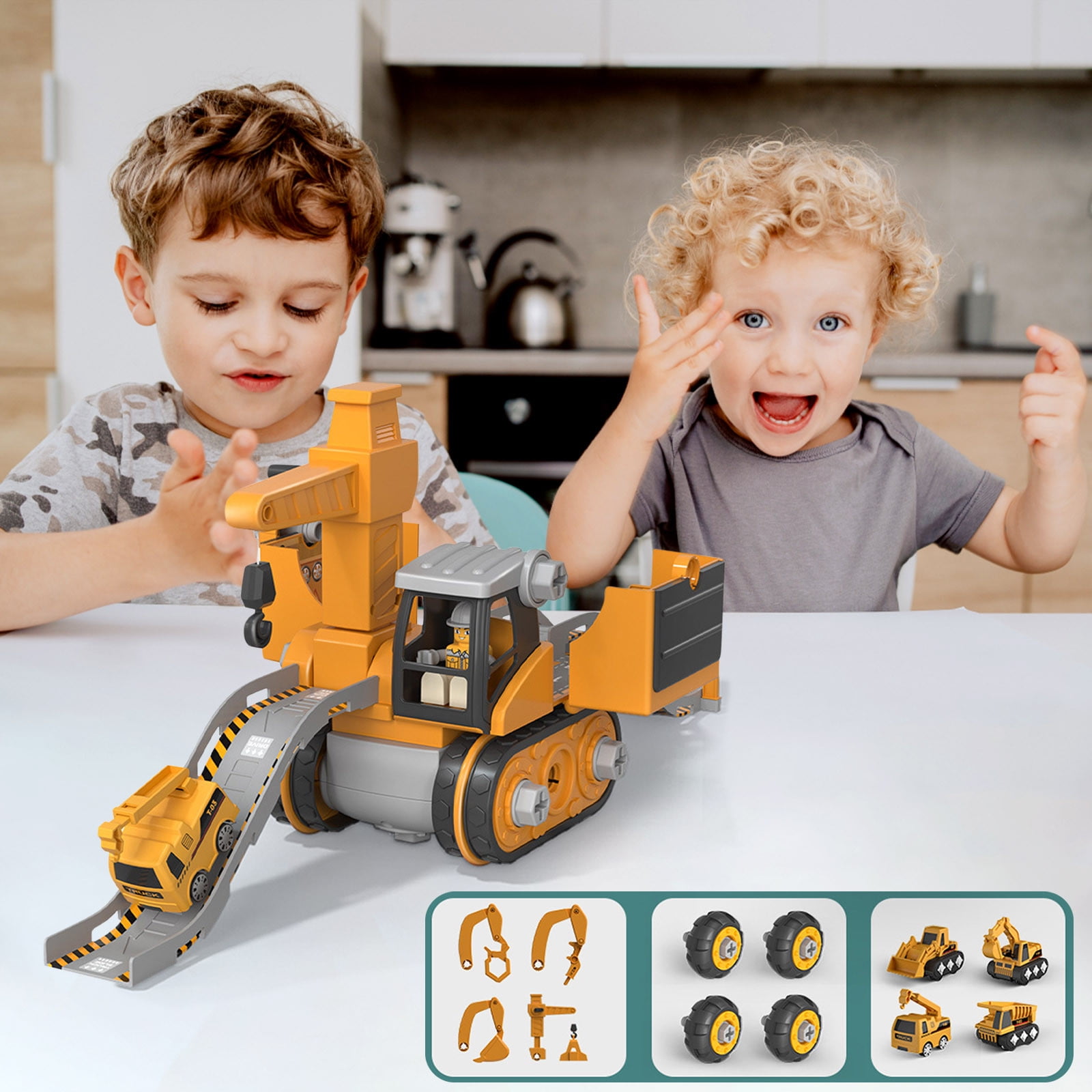 Children's Construction Vehicle Toy Set Simulation Excavator Excavator