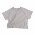 thumbnail image 1 of Children's Cotton T-Shirt Cute Crew Neck Short Sleeve Tops Solid Color Casual Basic Tee for Boys Girls (5 Years, Khaki), 1 of 8