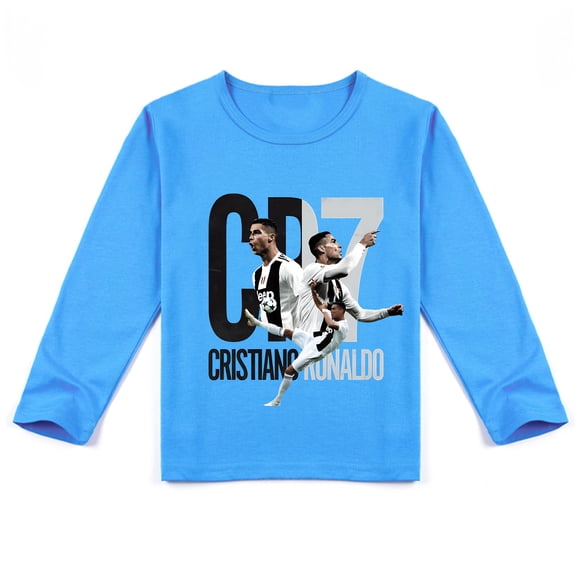 Children's Cristiano Ronaldo Breathable Long Sleeve T-shirt, Unique Print for Autumn