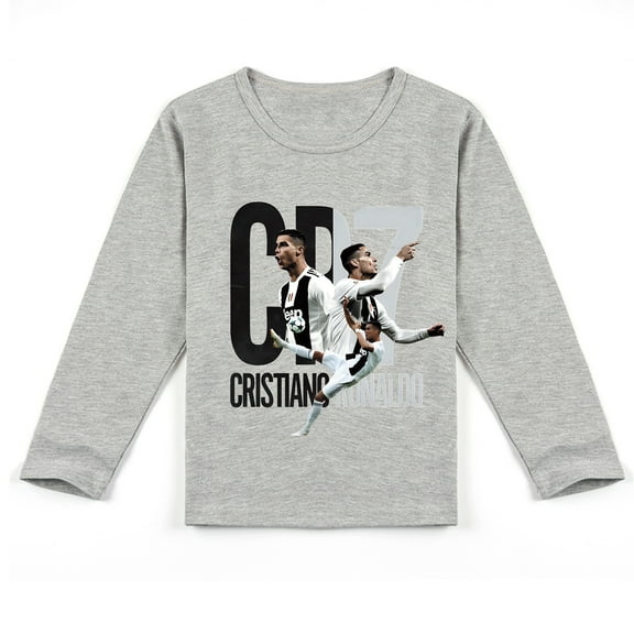 Children's Cristiano Ronaldo Breathable Long Sleeve T-shirt, Unique Print for Autumn