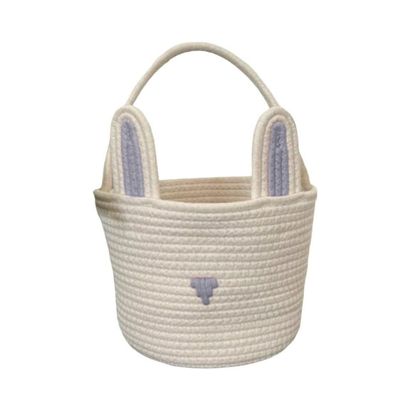 Children's Cute Empty Easter Basket Ideal for Easter Egg Hunts, Boys & Girls Parties, Handheld and Sturdy