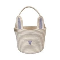 Children's Cute Empty Easter Basket Ideal for Easter Egg Hunts, Boys & Girls Parties, Handheld and Sturdy