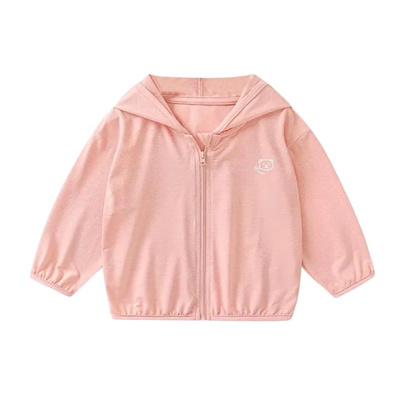 Children's Cute Hooded Zipper Jackts Sun Protection Clothing Long Sleeved Zipper Cardigan/Coat
