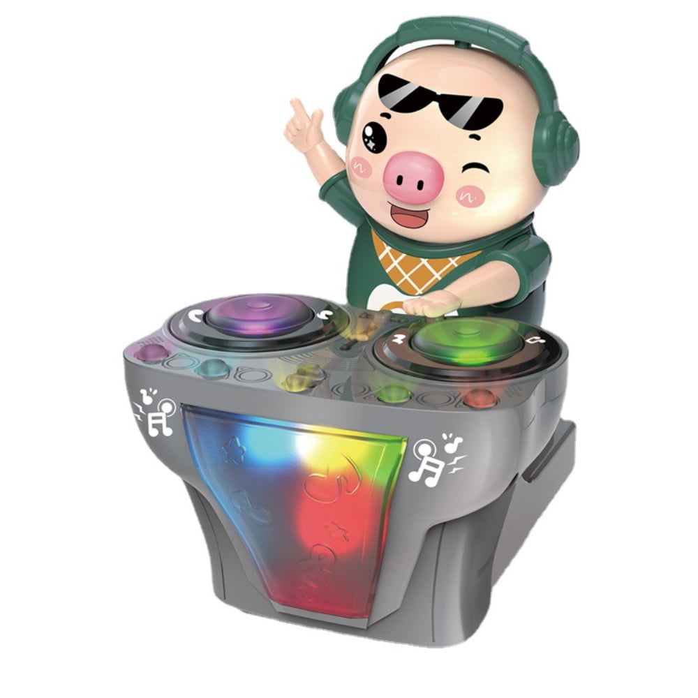 Children's DJ Rock Pig Light Music Toys, Toy Pigs That Can Dance and