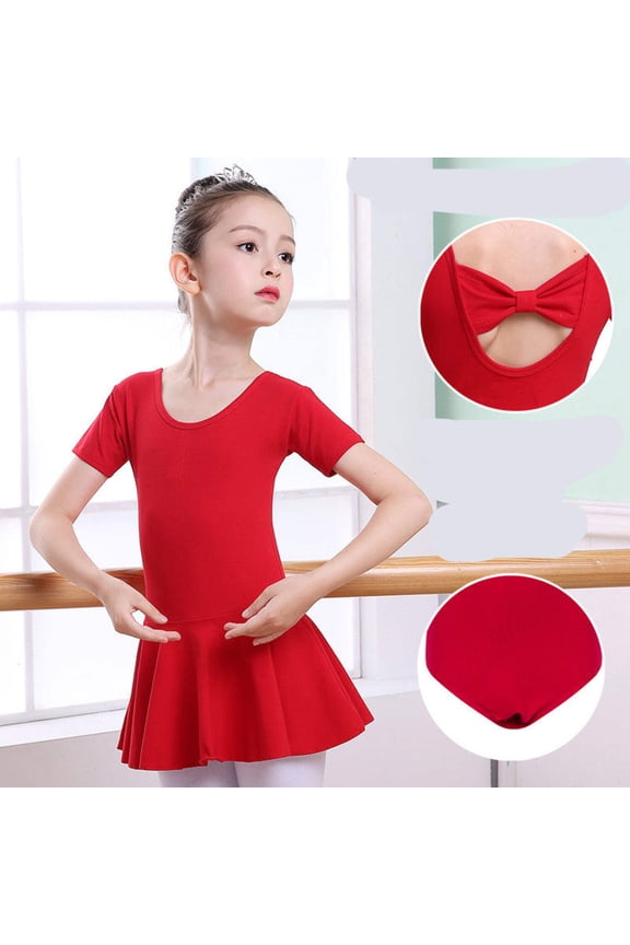 Children's Dance Clothes, Girls' Practice Clothes, Girls Short-sleeved Tutu