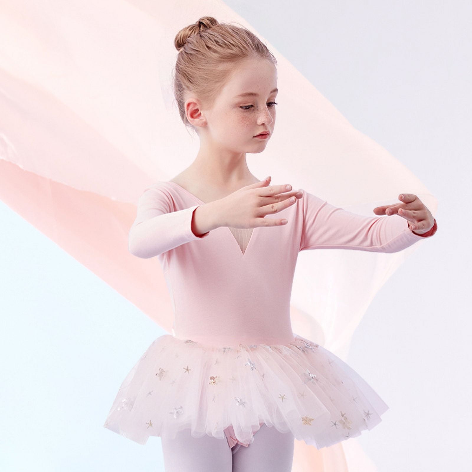 Children s Dance Clothes Women s Summer Short sleeved Girls Chinese Dance Practice Clothes Girls One piece Dance Clothes Ballet Dress Walmart