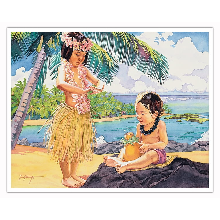 Janet Stewart(ハワイアート) Childrenʻs Dance (Ka Hula Keiki) - Hawaiian Hula - From an