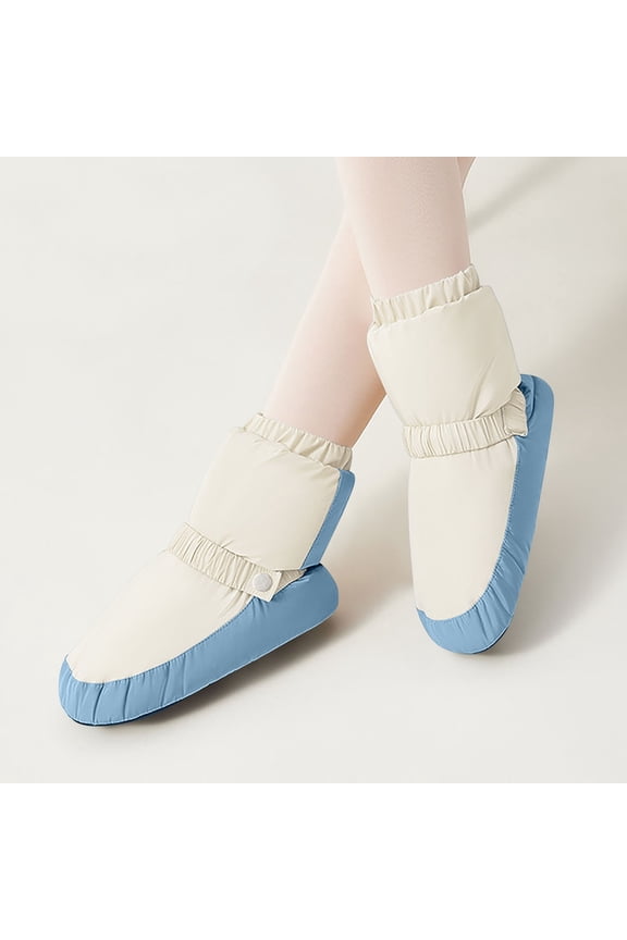 Children's Dance Warm Boots Thermal Boots Soft Sole Practice Shoes for Girls Kids Toddler Ballet Warm-Up Shoes Non-Slip Artificial Leather