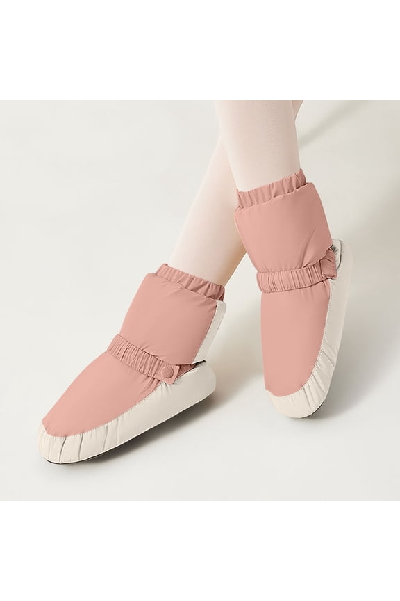 Children's Dance Warm Boots Thermal Boots Soft Sole Practice Shoes for Girls Kids Toddler Ballet Warm-Up Shoes Non-Slip Artificial Leather
