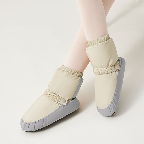 Children's Dance Warm Boots Thermal Boots Soft Sole Practice Shoes for Girls Kids Toddler Ballet Warm-Up Shoes Non-Slip Artificial Leather
