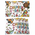 thumbnail image 1 of Children's Day Placemats Set of 4 Car Tree Stars Modern Abstract Art Cartoon Place Mats Indoor Wipeable Table Mats Washable Dining Table Placemats for Kitchen Holiday Party Home Decor 13x19 Inch, 1 of 9