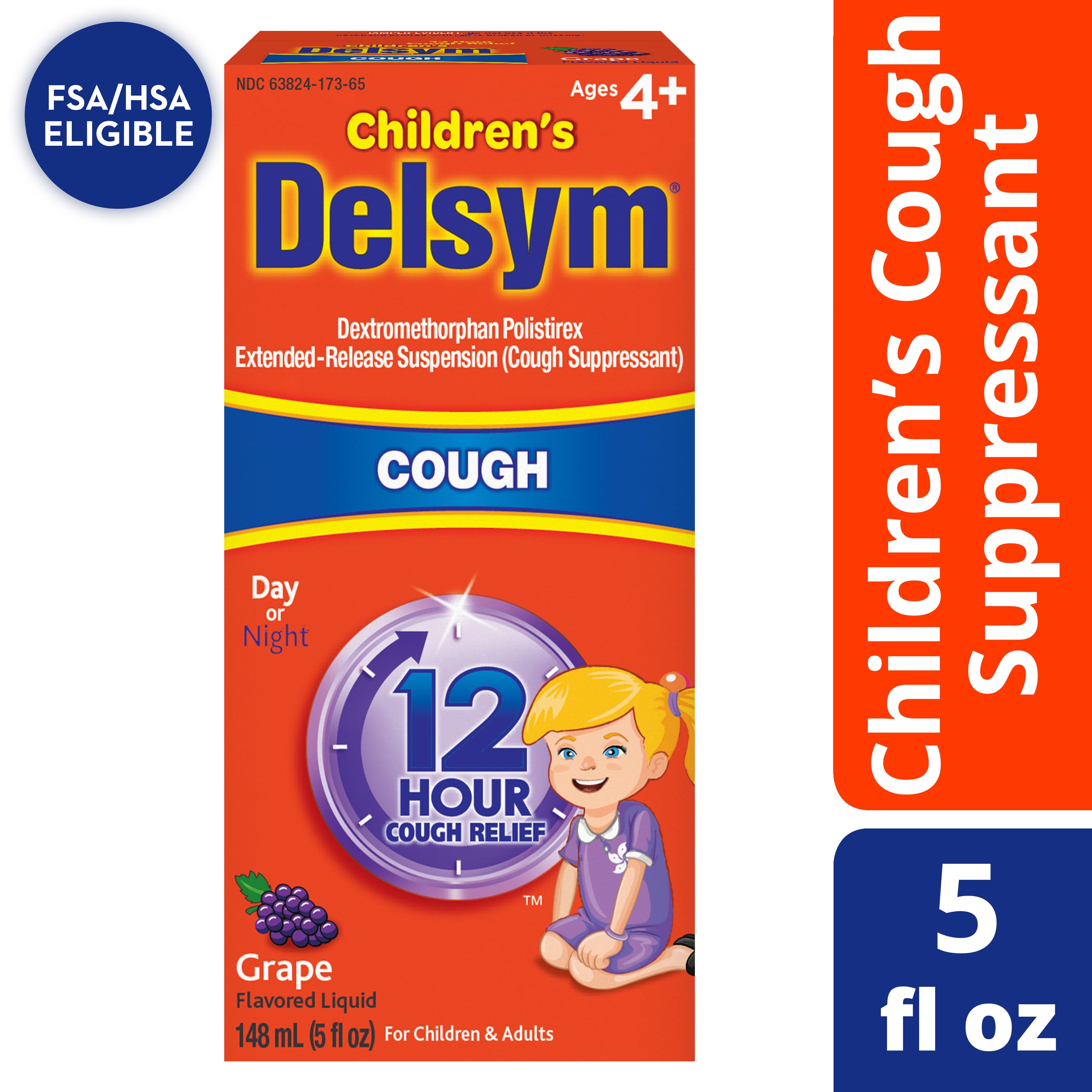 Children’s Delsym 12 hour Cough Relief Medicine, Powerful Cough Relief