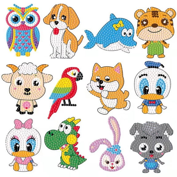 Children's Diamond Cartoon Princess Painting Sticker Set, DIY Handmade Creative Paste Painting Stickers, Children's 5D Gem Art Set.