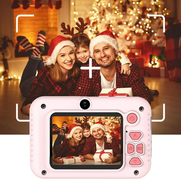 Children's Digital Camera, 2000W HD Front Rear Shot, 2.0 Inch Screen, 64GB Expandable, Built-in Games, Photo Frame Stickers, Portable Mini Design, for Kids 3-12 Gift