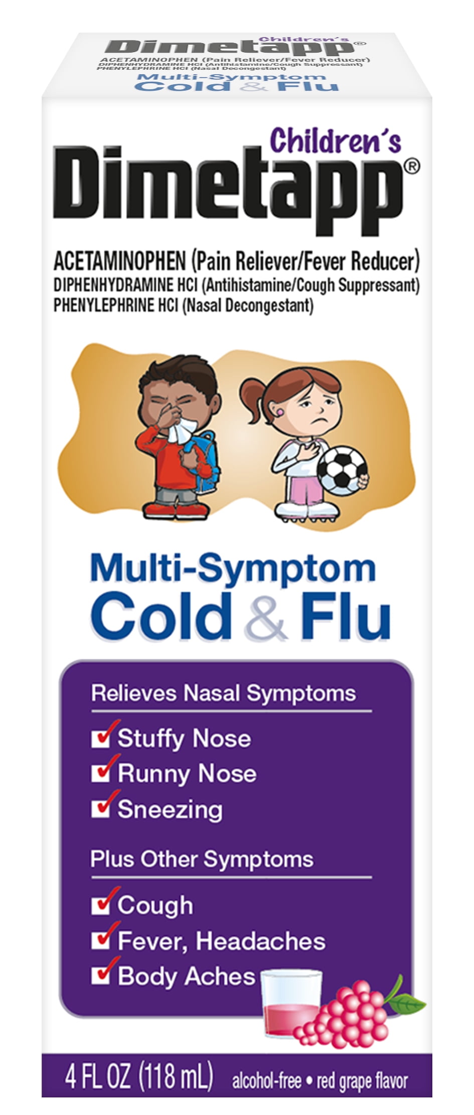 Children's Dimetapp, Cold and Flu MultiSymptom Relief Liquid, Antihistamine and Nasal