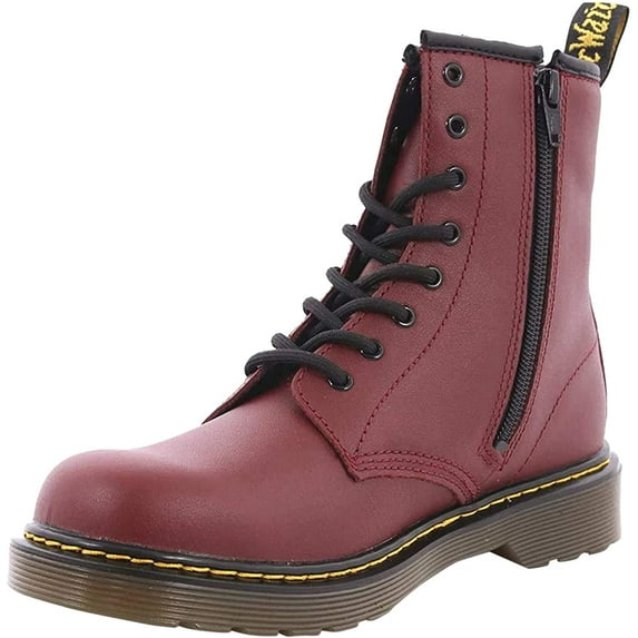 Dr. Martens Kid's Delaney Lace Casual Boots Red Leather 4 Big Kid M UK 5 M