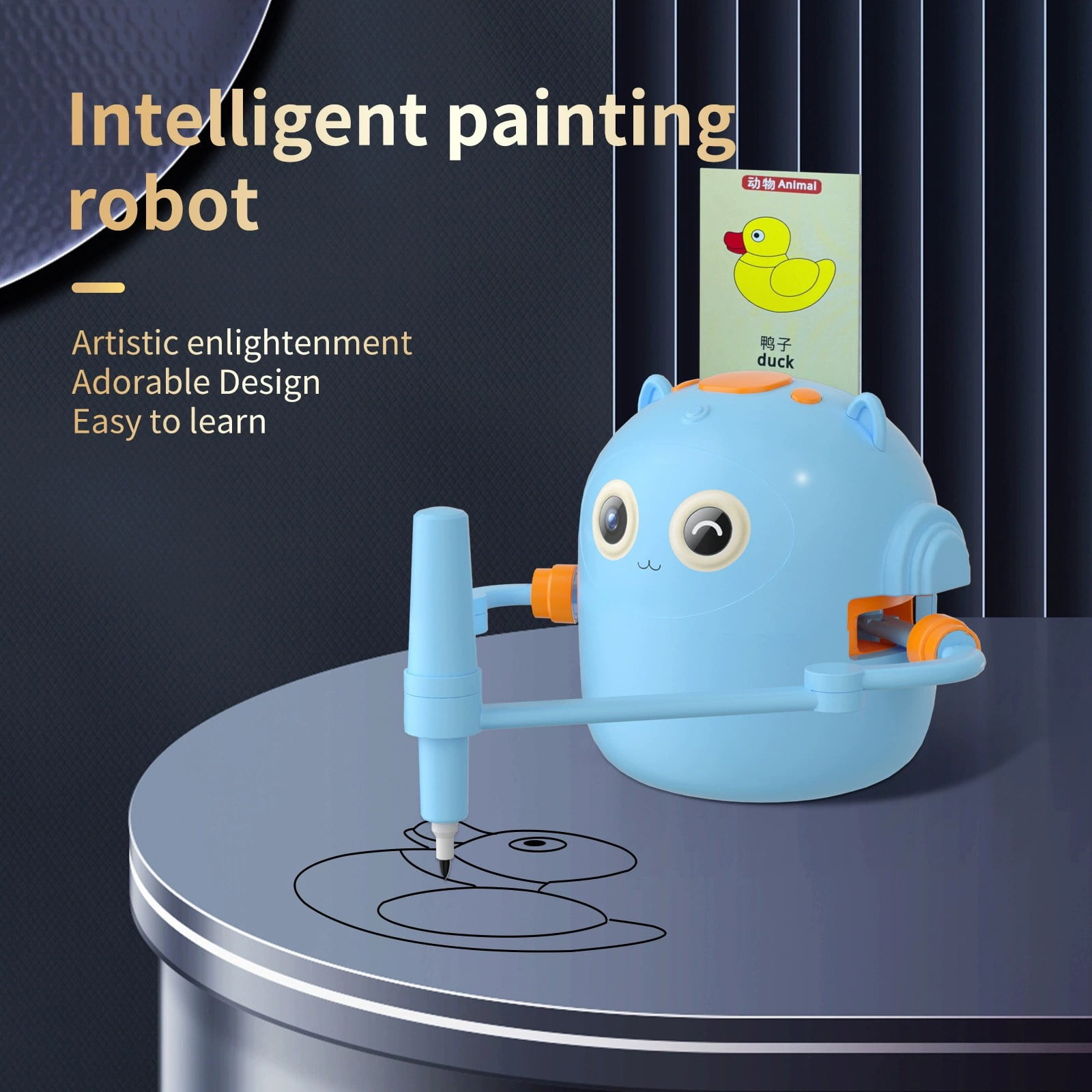 Children's Drawing Robot-100 Drawing Cards Drawing Robot, Voice Interactive Robot Drawing Toy,Drawing Machine For Kids,Smart Drawing Robot,Drawing Interactive Educational Robot(Pink)