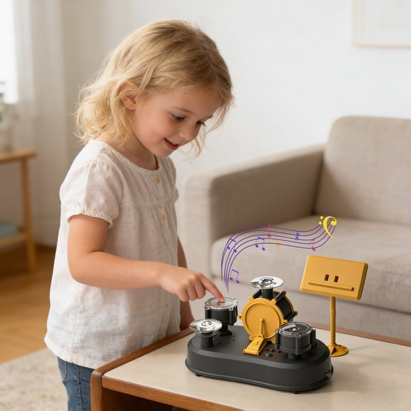 Children's Drums Electronic Finger Drum Mini Portable Desktop Drum Pad With Sensors Compact Exercise Drum For Children And Beginners With Headphone Jack For And