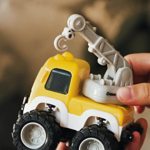 Children's Educational Construction Vehicle Inertial Toy, Usupdd Friction Powered Four-Wheel Drive Mini Car for Boys, 3.9 Inch Pull Back Off-Road Vehicle with Rubber Tires for Kids Play