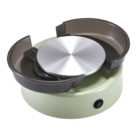 Children's Electric Pottery Wheel: Compact 6-Inch Spinning Turntable for Modeling Clay, Green