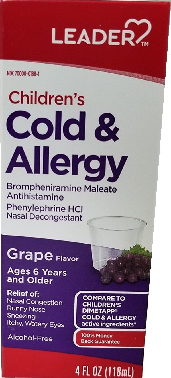 Children's Elixir Cold & Allergy [PSE Free], Grape 4 oz (Pack of 4