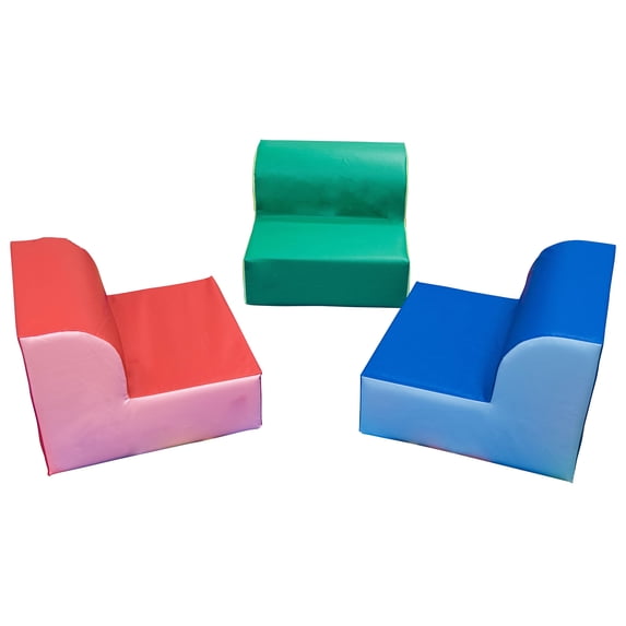 Children's Factory Library Trio Kids Lounge Chairs, Multicolor (3 Pack)