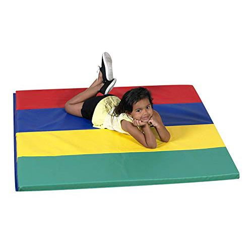Children's Factory Feather-Lite Rainbo Panel Folding Mat, 4 x 4 ft