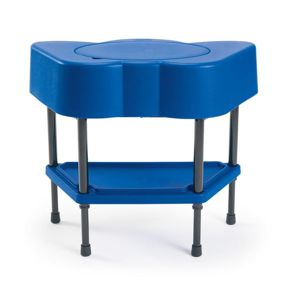 Children's Factory Angeles Toddler Sensory Table with Lid, Adjustable Height Sand & Water Indoor/Outdoor Play Equipment for Kids Playroom/Homeschool/Classroom, Blue