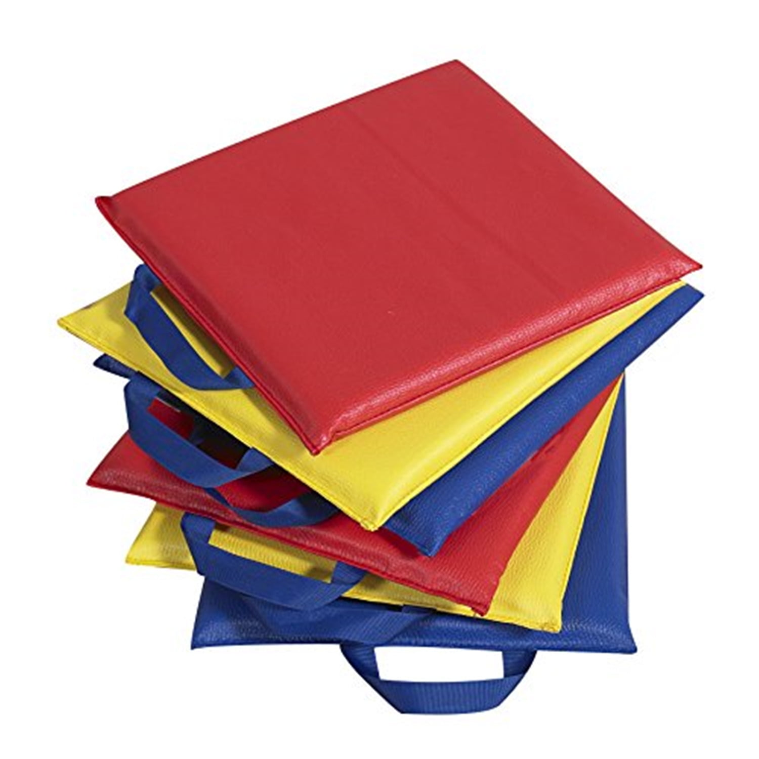 childrens Factory 12 Primary Square SitUpons, Set 6, cF349015, Toddler Flexible Seating