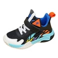 thumbnail image 1 of Children's Fashion Basketball Shoes for Kids Boys Breathable Slip On Sneakers Comfortable Non Slip Running Shoes Black Size 7 Big Kids, 1 of 5
